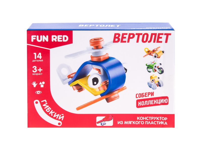 

Конструктор Fun Red гибкий, Вертолет, 14 деталей