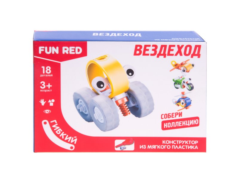 

Конструктор Fun Red гибкий, Вездеход , 18 деталей