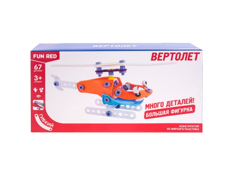 

Конструктор Fun Red гибкий, Вертолет, 67 деталей