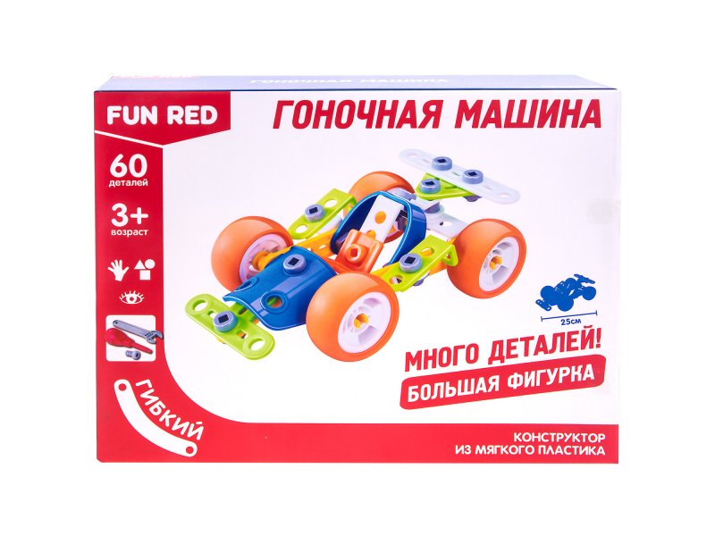 

Конструктор Fun Red гибкий, Гоночная машина, 60 деталей