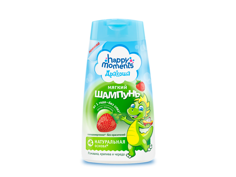 

Шампунь Happy moments Дракоша мягкий с ароматом земляники, 240 мл