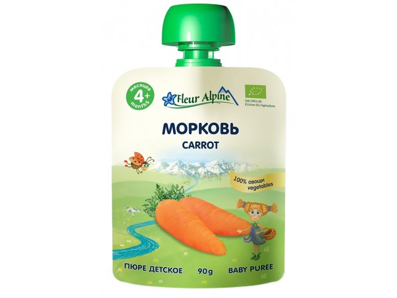 

Пюре Fleur Alpine Морковь 90 г, пауч