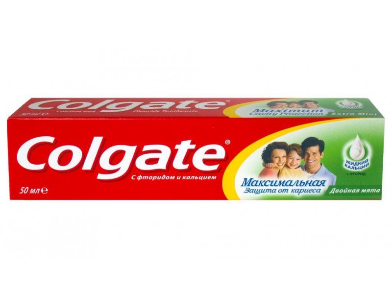 

Зубная паста Colgate, Максимальная защита от кариеса Двойная мята, 50 мл
