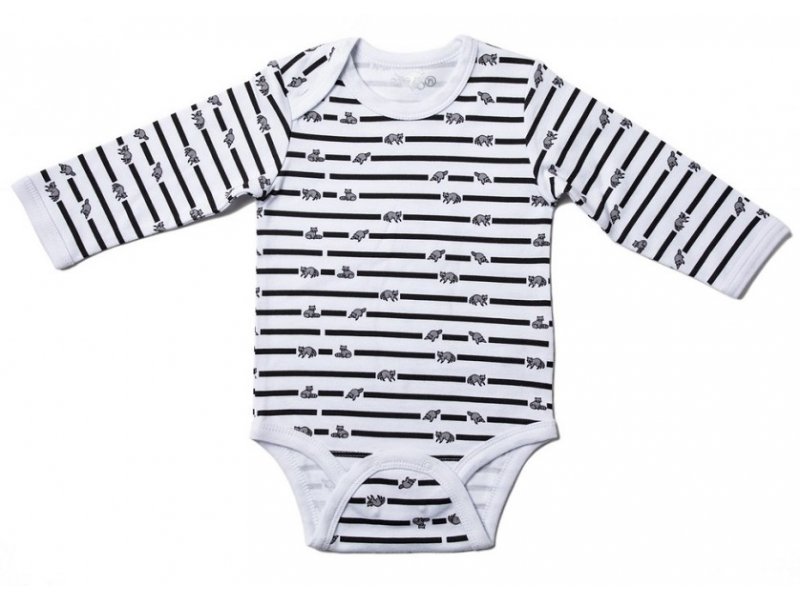 

Боди Diva kids Енотики, длинный рукав набивка/белый, р.80