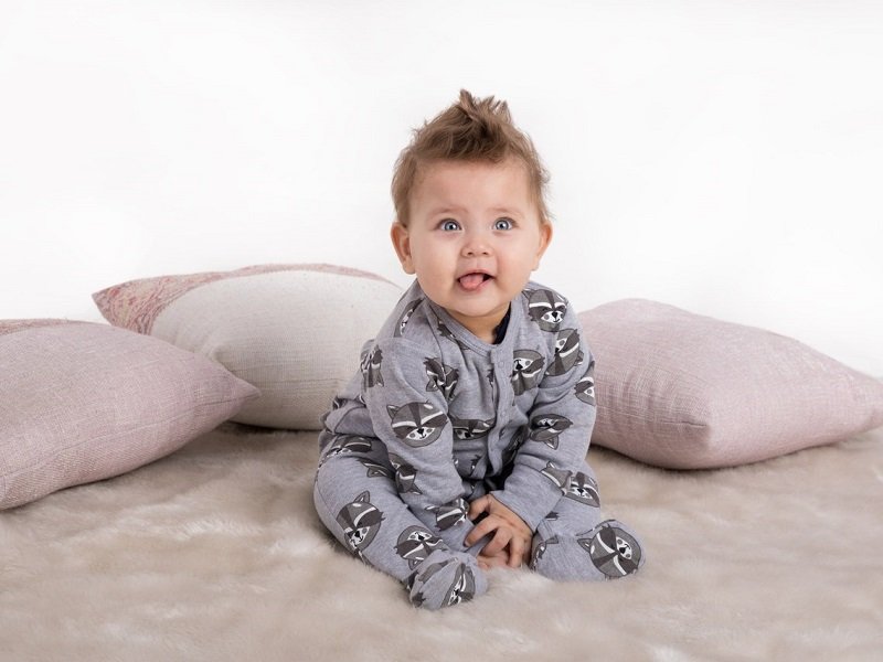 

Комбинезон Diva kids Енотики набивка/серый меланж, р