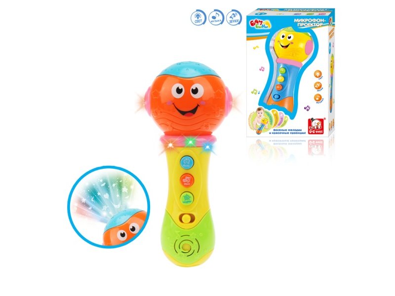 

Игрушка развивающая S+S Toys, Bambini Микрофон-проектор со светящимися элементами в ассорт.