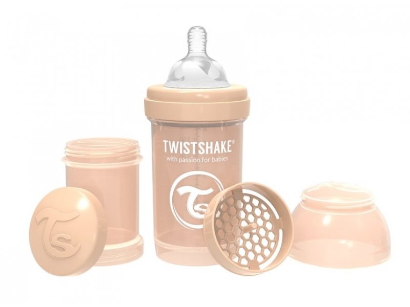 

Бутылочка Twistshake Pastel антиколиковая для кормления 180 мл бежевый