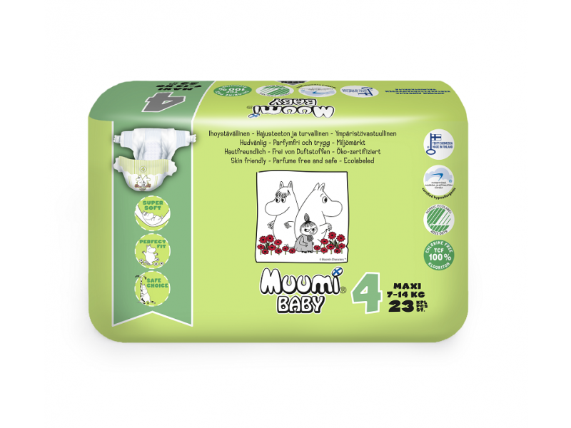 

Подгузники Muumi Baby Maxi 4 (7-14 кг), 23 шт.