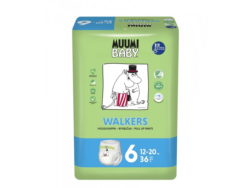 

Подгузники-трусики Muumi Walkers Junior (12-20 кг), 36 шт.