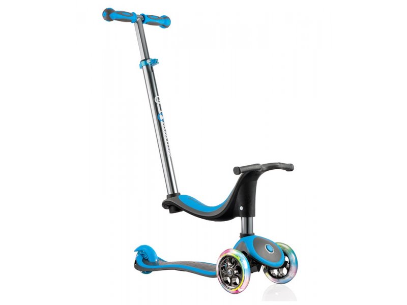 Самокат Globber, My Free Seat Titanium 4 in 1 Lights голубой Самокат Globber, My Free Seat Titanium 4 in 1 Lights голубой