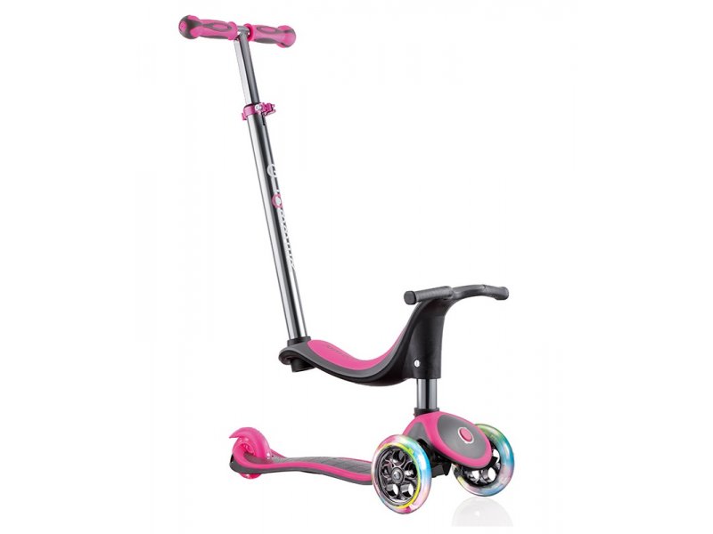 Самокат Globber, My Free Seat Titanium 4 in 1 Lights розовый Самокат Globber, My Free Seat Titanium 4 in 1 Lights розовый