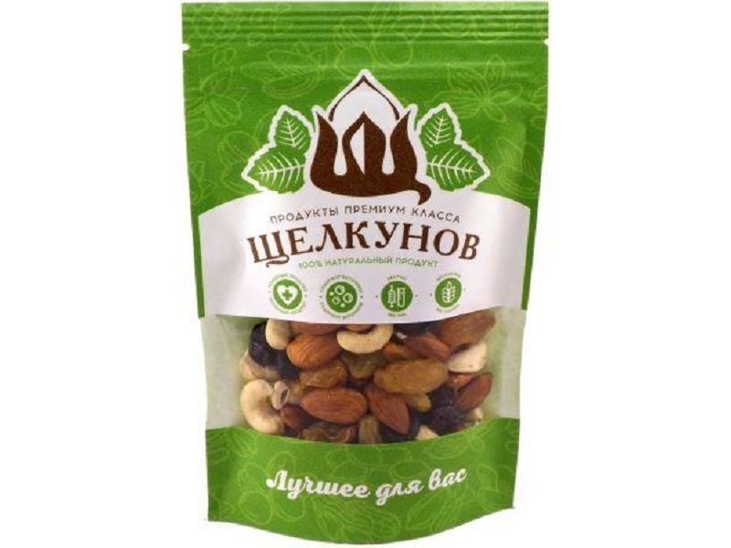 

Вкусный микс Щелкунов (миндаль, кешью, изюм, ананас) 120 г