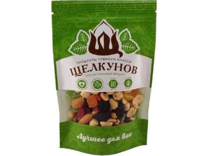 

Спорт микс Щелкунов (ананас, изюм, арахис, миндаль, фундук ж.) 120 г