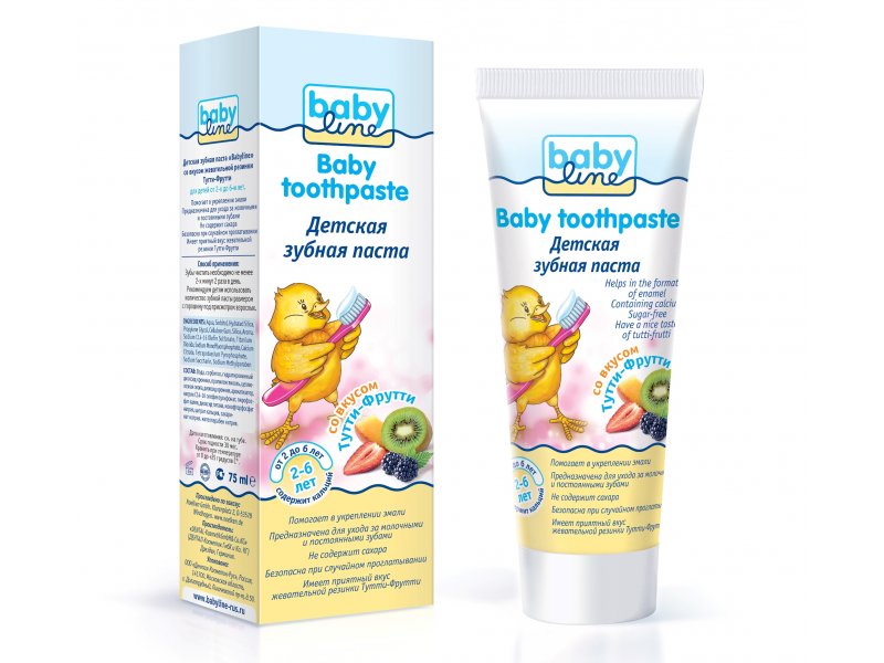 

Зубная паста Babyline, детская Тутти-Фрутти 75 мл