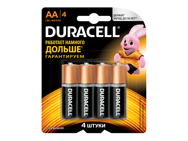 

Батарейки алкаиновые Duracell Basic AA LR6 4 шт.