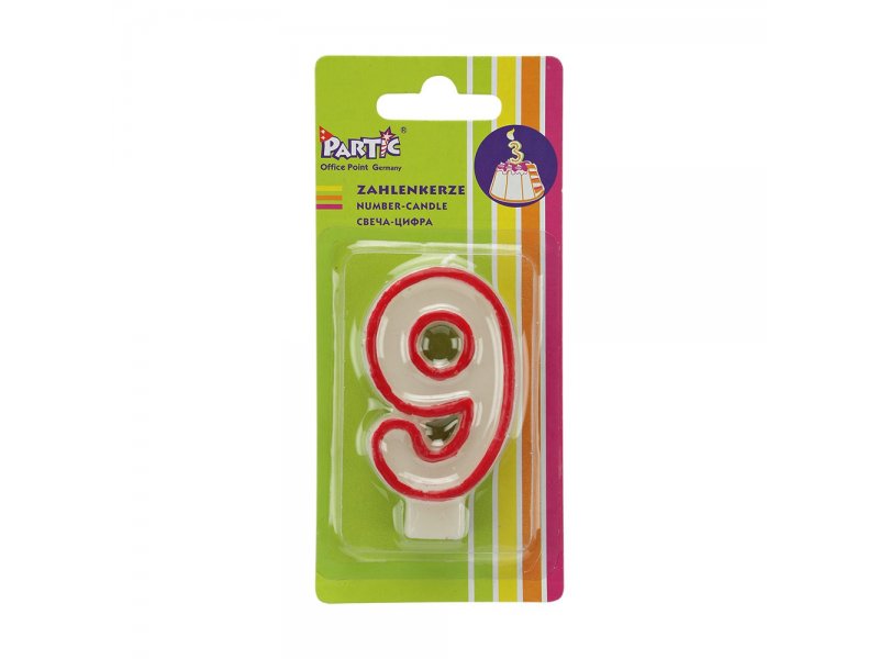 

Свеча Partic, Цифра 9, высота 8 см