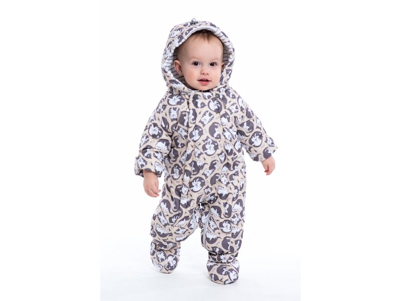 

Комбинезон-трансформер Zukka for kids, Pups 0726C/котики бежевый, р.62-74