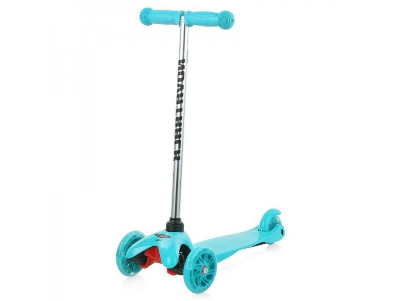

Самокат-кикборд Novatrack Disco-kids, детский, свет.колеса PU 120*90мм бирюзовый