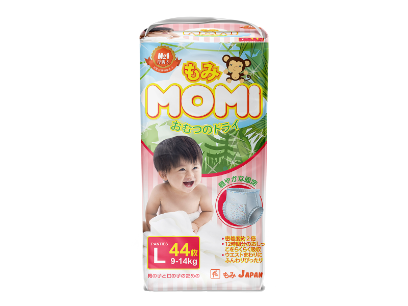 

Подгузники-трусики Momi L (9-14 кг), 44 шт.