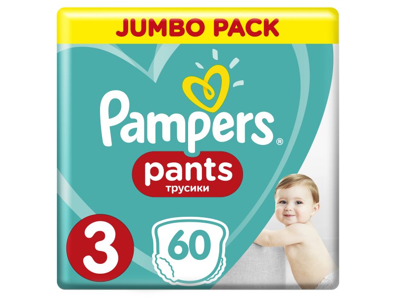 

Подгузники-трусики Pampers Pants 6-11 кг, размер 3, 60 шт.