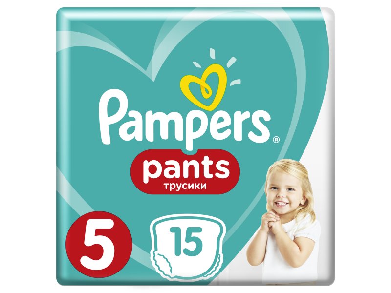 

Подгузники-трусики Pampers Pants 12-17 кг, размер 5, 15 шт.