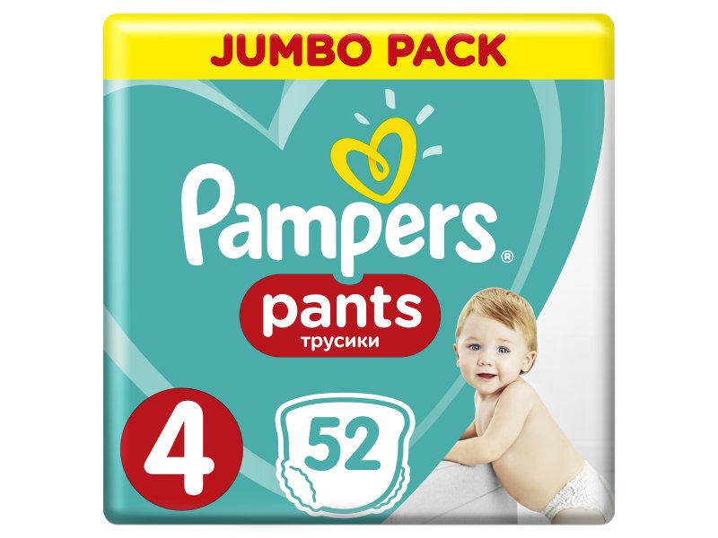 

Подгузники-трусики Pampers Pants 9-15 кг, размер 4, 52 шт.