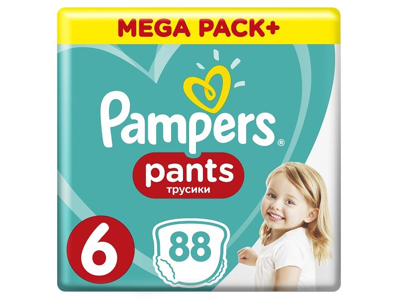 

Подгузники-трусики Pampers Pants 15+ кг, размер 6, 88 шт.