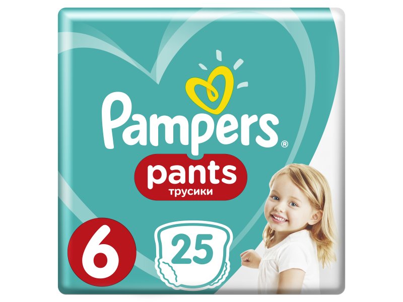 

Подгузники-трусики Pampers Pants 15+ кг, размер 6, 25 шт.