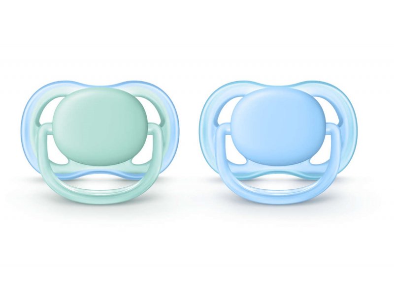 

Пустышка Philips Avent Ultra Air, 0-6 мес, 2 шт. синий/зеленый