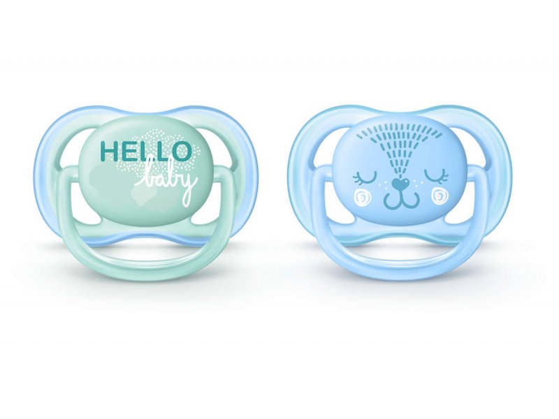 

Пустышка Philips Avent Ultra Air, для мальчика, 0-6 мес., 2 шт. синий/зеленый