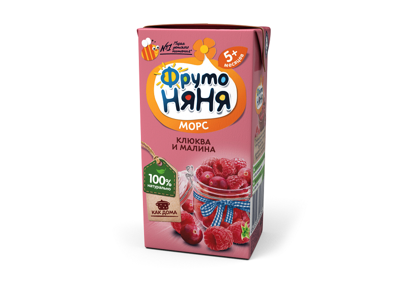

Морс ФрутоНяня клюквенно-малиновый, 0,2 л