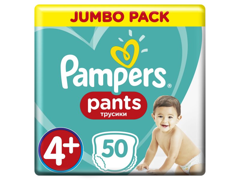 

Подгузники-трусики Pampers Pants для мальчиков и девочек Maxi Plus (9-15 кг), 50 шт.