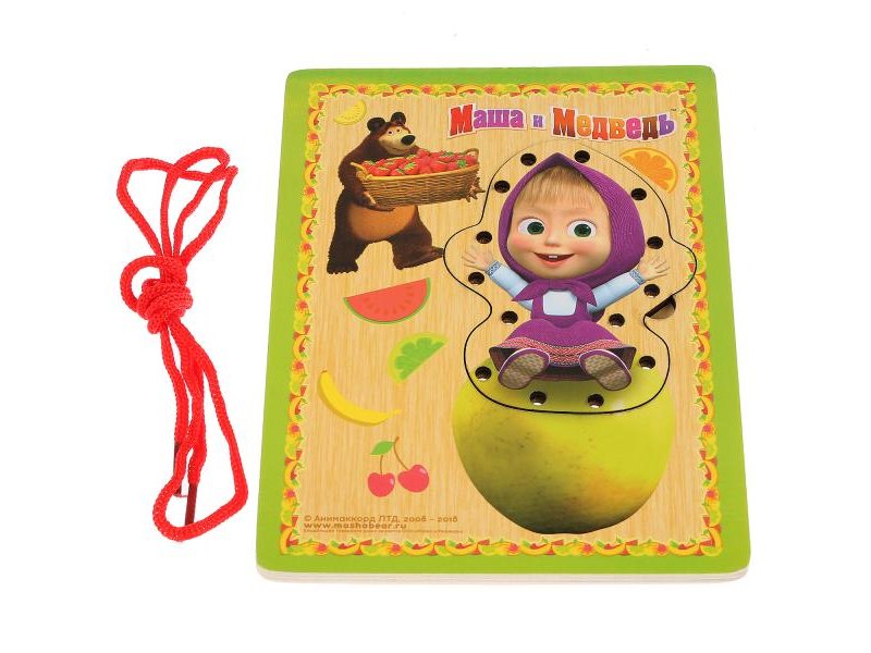 

Игрушка из дерева Буратино, Шнуровка Маша и Медведь
