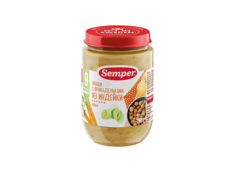

Пюре Semper Фрикадельки из индейки с овощами 190 г