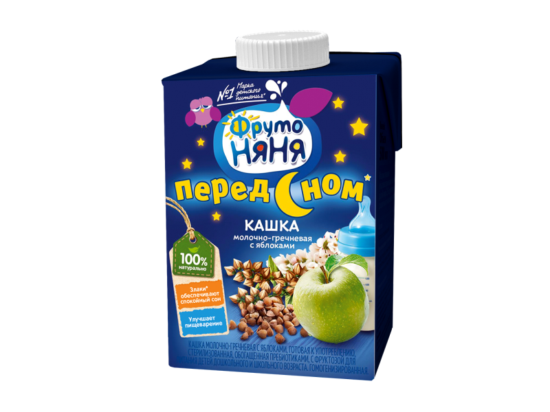 

Каша ФрутоНяня молочная гречневая Яблоко 0,5 л