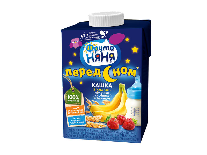 

Каша ФрутоНяня молочная 5 злаков Клубника, банан 0,5 л