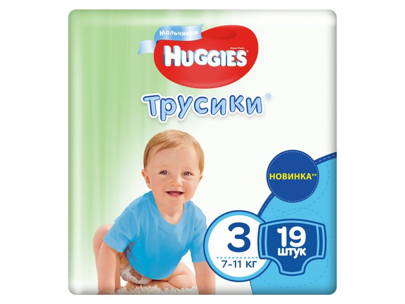 

Подгузники-трусики Huggies д/мал. 3 (7-11 кг), 19 шт.