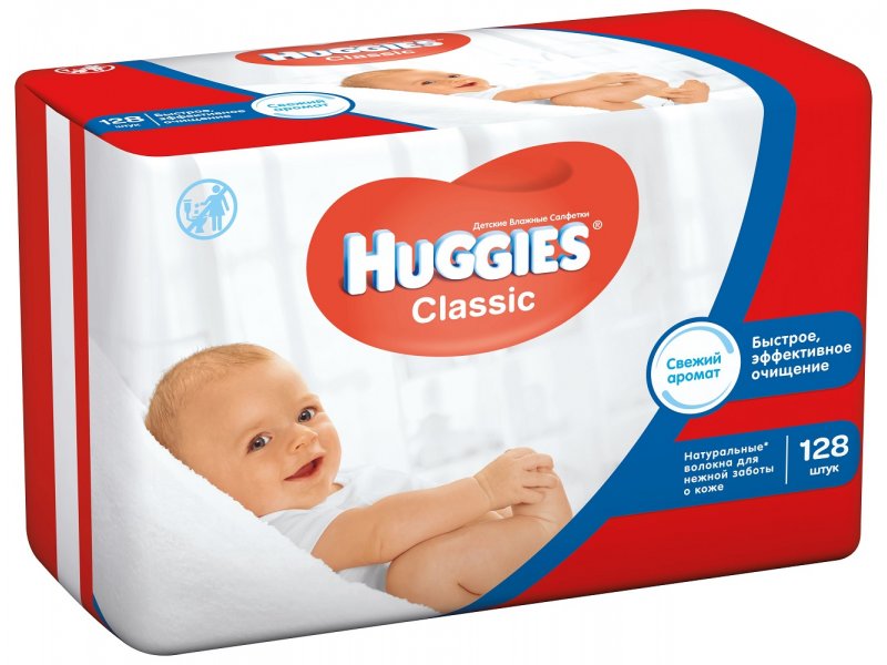 

Салфетки влажные Huggies Classic, 128 шт