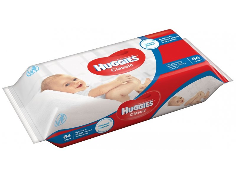 

Салфетки влажные Huggies Classic, 64 шт