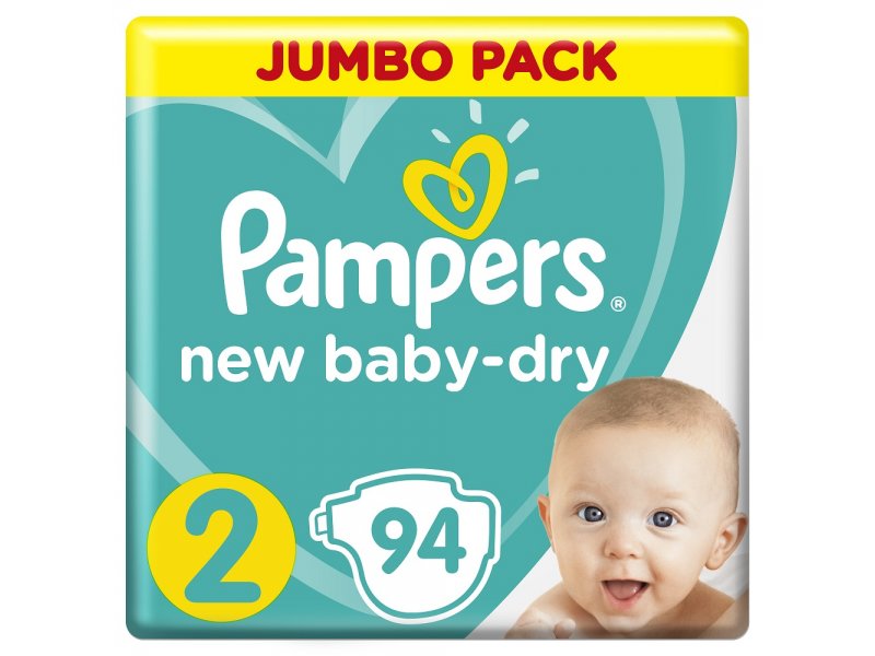 

Подгузники Pampers New Baby-Dry 4–8 кг, размер 2, 94 шт.