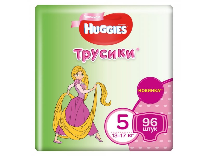 

Подгузники-трусики Huggies д/дев. 5 (13-17 кг), Disney Box, 96 шт.