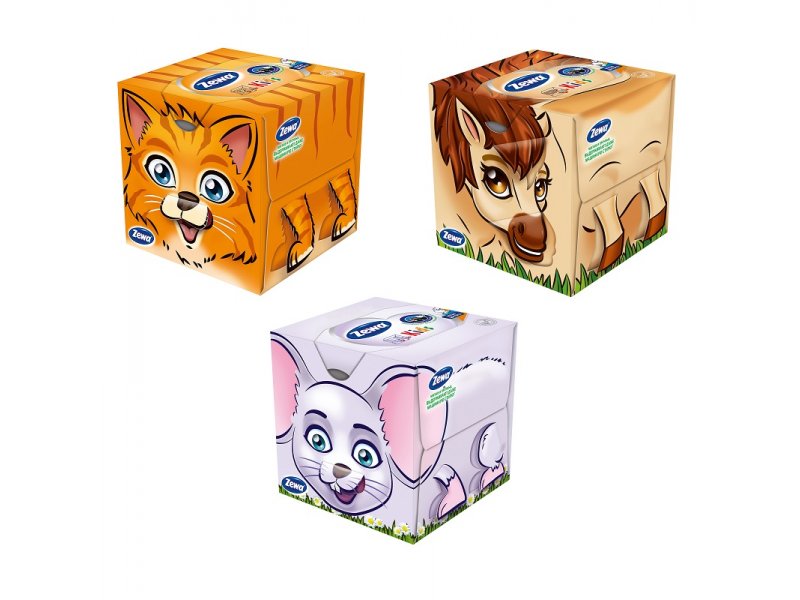 

Салфетки Zewa, Kids 3D в кубе 60 шт.