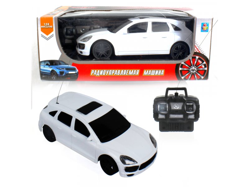 

Игрушка 1Toy Спортавто Джип на р/у, 27 МГц, 4 канала, свет, на батарейках, 1:24 белый