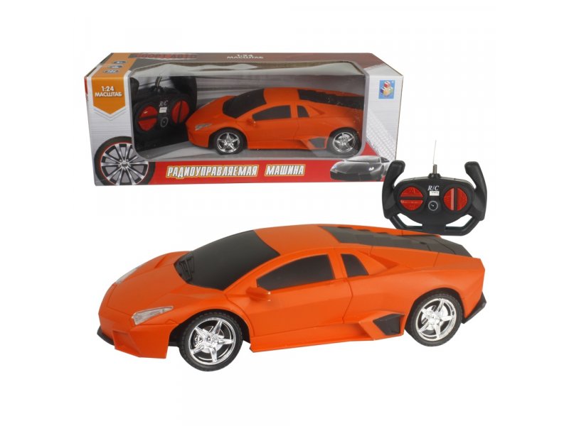 

Игрушка 1Toy Спортавто Машина на р/у, 27 МГц, 4 канала: движение вперед/назад/влево/вправо, 1:24 матовый оранжевый