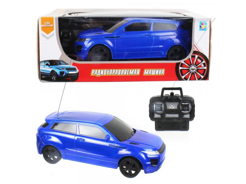 

Игрушка 1Toy Спортавто Джип на р/у, 27 МГц, 4 канала, свет, на батарейках, 1:24 синий