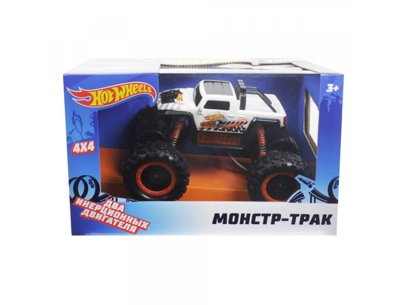

Игрушка 1Toy, Hot Wheels Монстр-трак фрикционный, с аммортизаторами, свет. эфф., 1:16 белый
