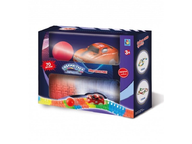 

Набор-мини 1Toy Гибкий трек Мегаполис, 70 дет.