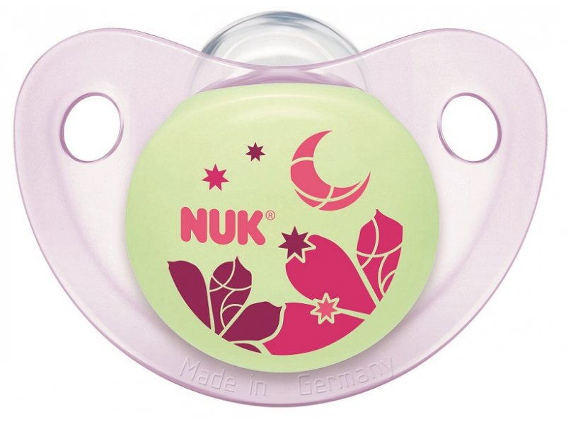 

Соска-пустышка Nuk Trendline Night&Day силиконовая ортодонтическая Цветочки, р. 1