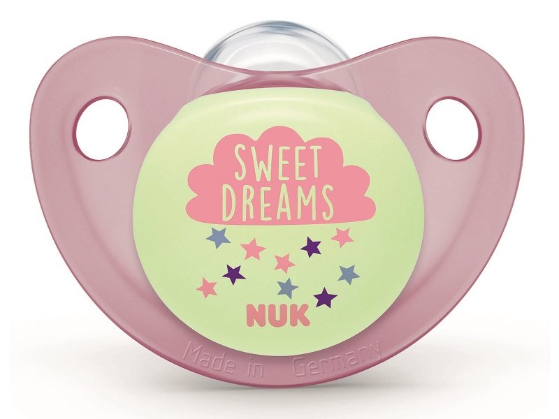 

Соска-пустышка Nuk Trendline Night&Day силиконовая ортодонтическая Сон, р. 2