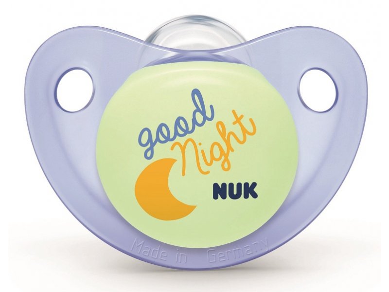 

Соска-пустышка Nuk Trendline Night&Day силиконовая ортодонтическая Спокойной ночи, р. 2